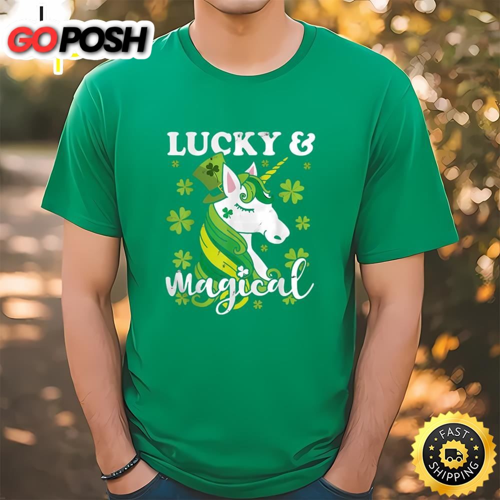 Unicorn Magical St Patricks Day Lepricorn Girl Shirt