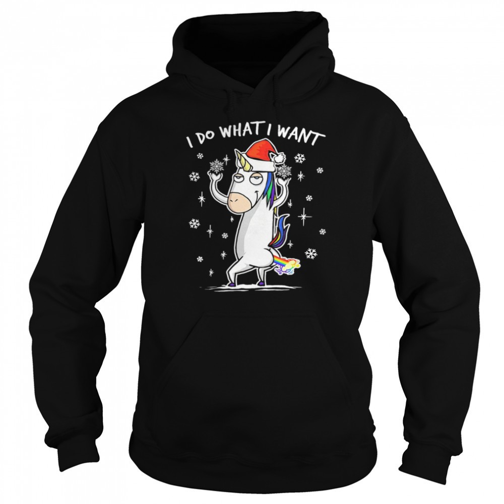 Unicorn Santa Claus Hat I Do What I Want Christmas Shirt