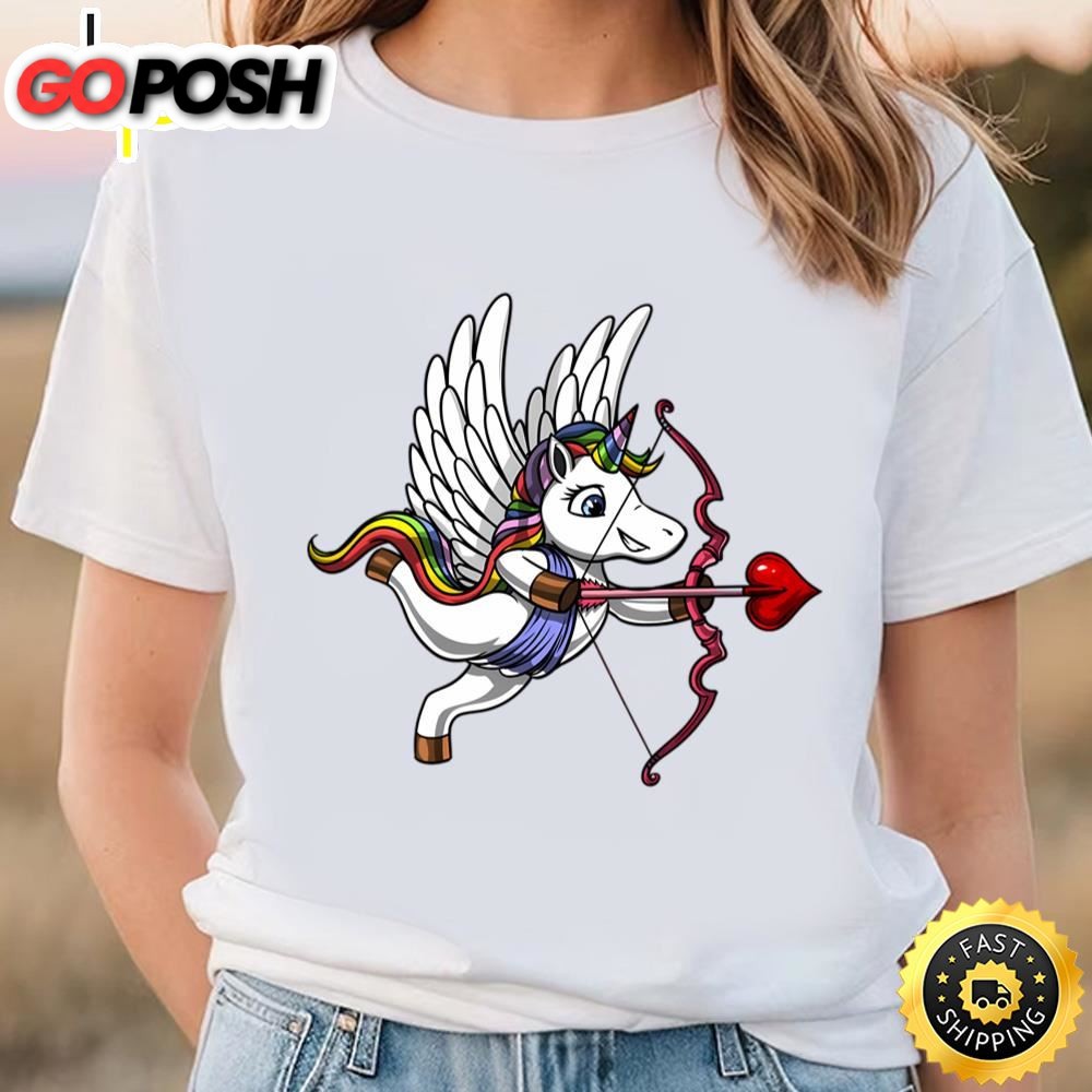 Unicorn Valentines Day Cupid T-Shirt