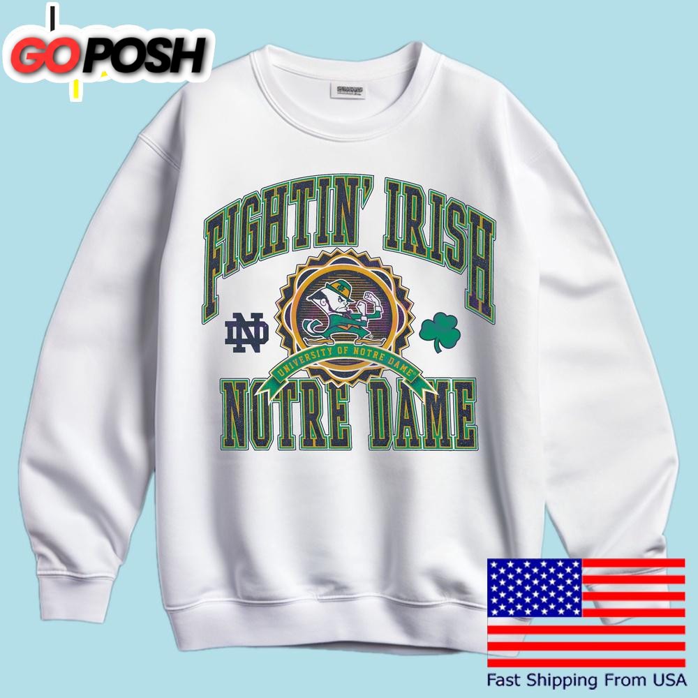 university-of-notre-dame-football-vintage-logo-t-shirt-te41j301 University Of Notre Dame Football Vintage Logo T Shirt