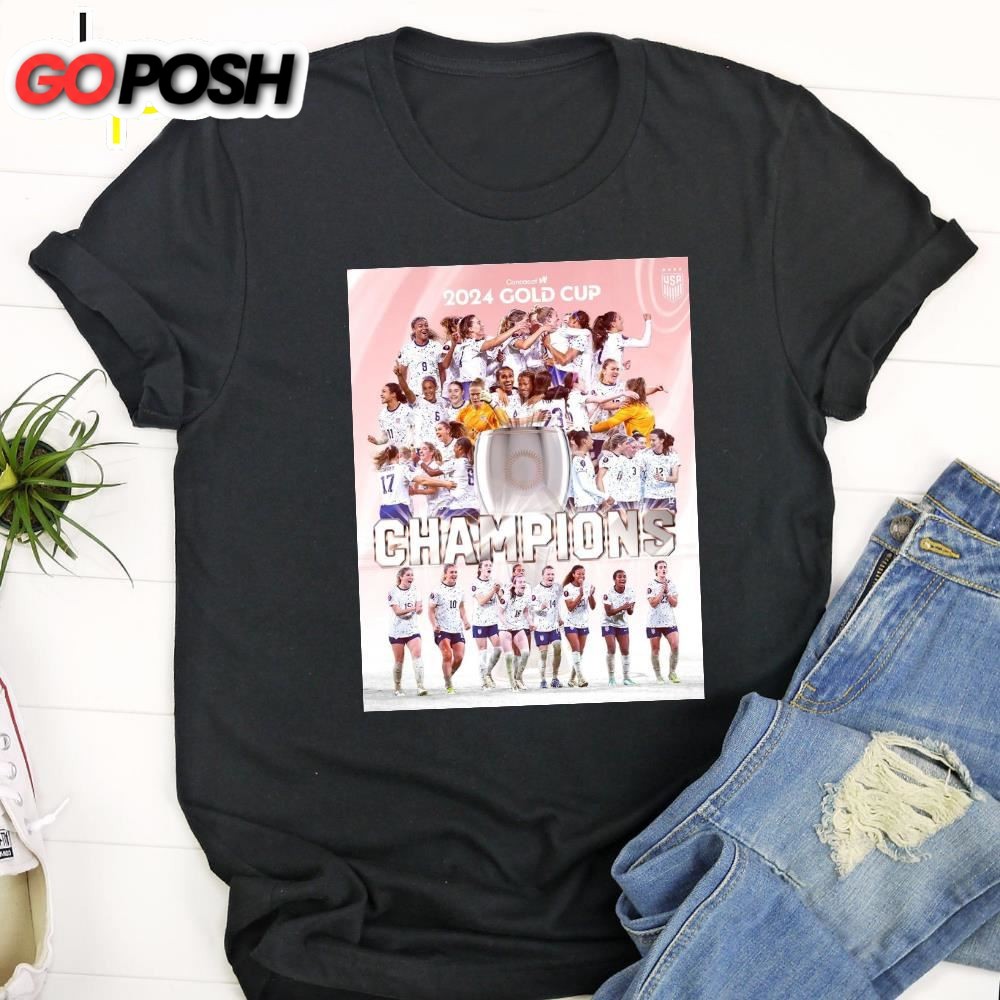 U.S. Womens National Soccer Team Concacaf W 2025 Gold Cup Champions Poster T-shirt
