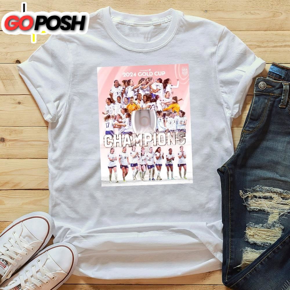 U.S. Womens National Soccer Team Concacaf W 2025 Gold Cup Champions Poster Unisex T-shirt