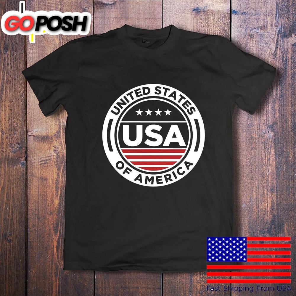Usa Emblem United States Patriotic Circle Badge T-Shirt