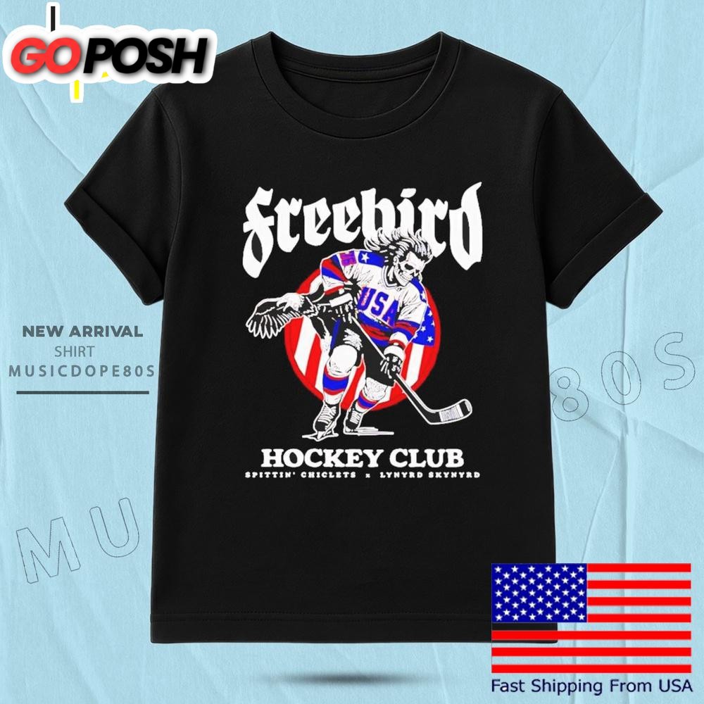 USA Freebird Hockey Club Spittin Chiclets x Lynyrd Skynyrd T Shirt
