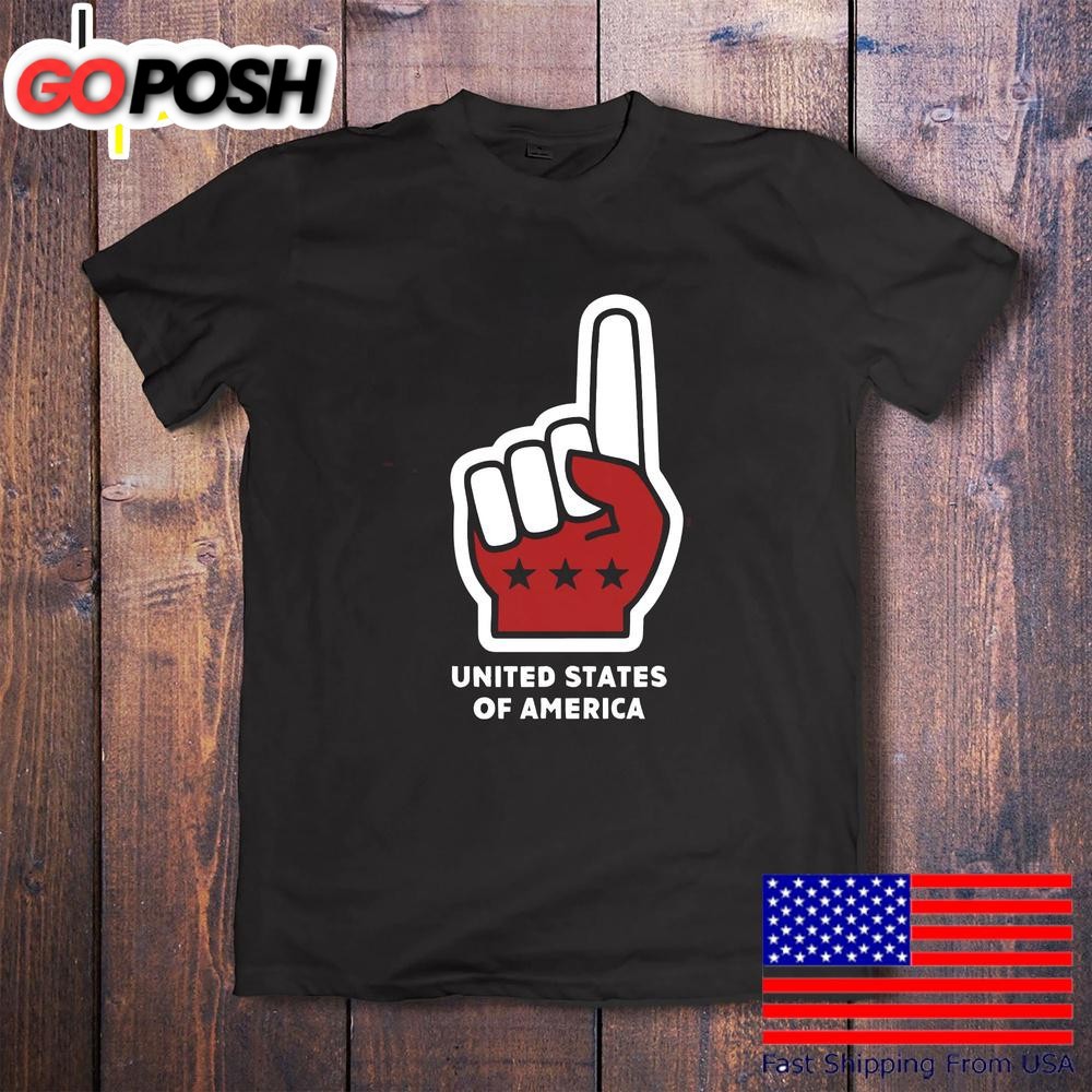 Usa Number One Hand Sign United States Of America Foam Finger T-Shirt