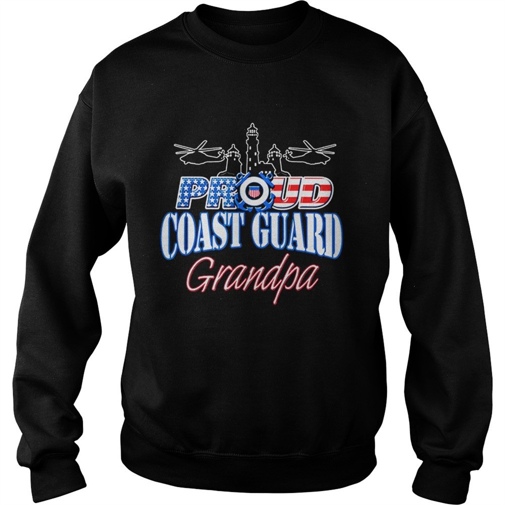 USA Proud Coast Guard Grandpa USA Flag Military shirt