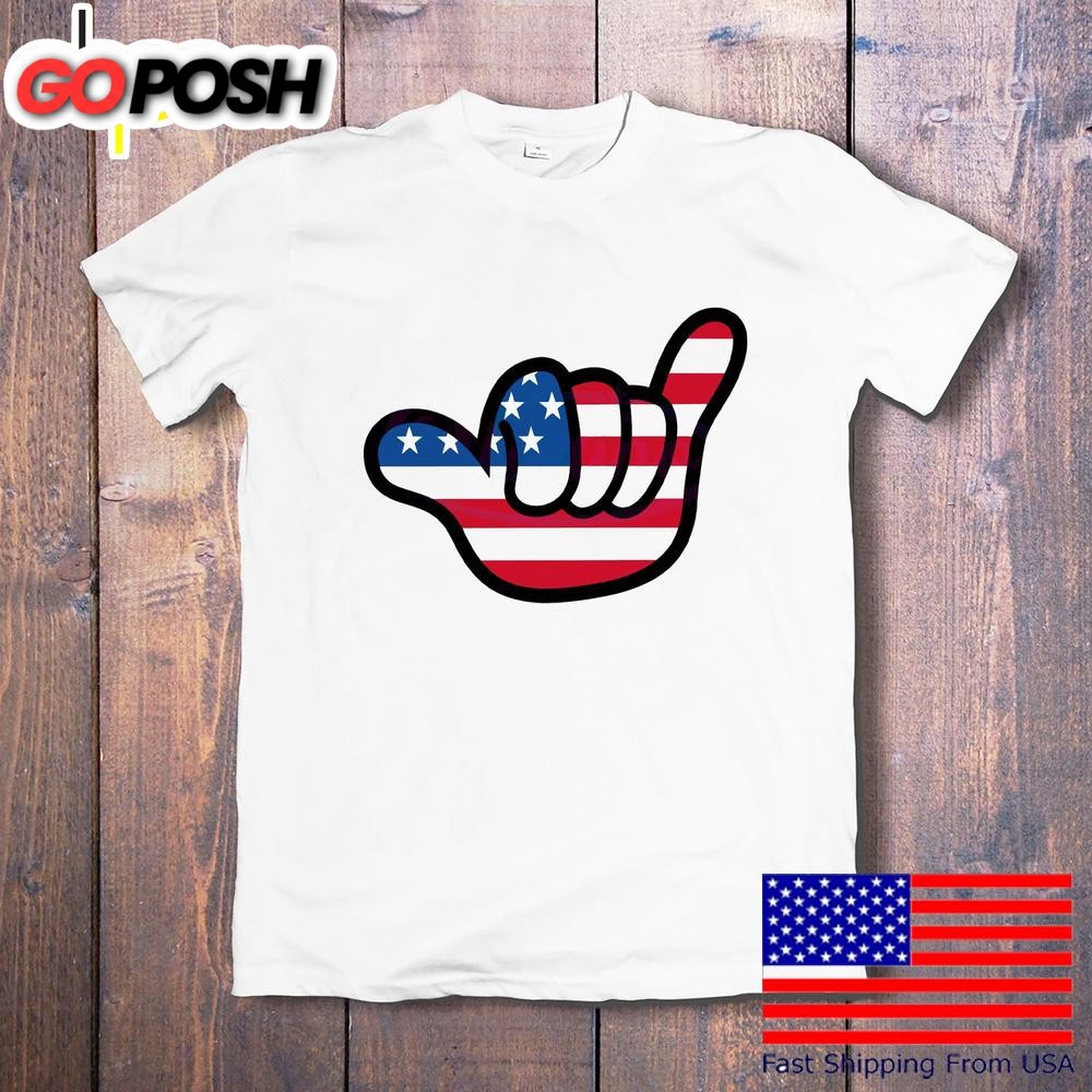 Usa Shaka Hand Patriotic Hang Loose July 4th T-Shirt