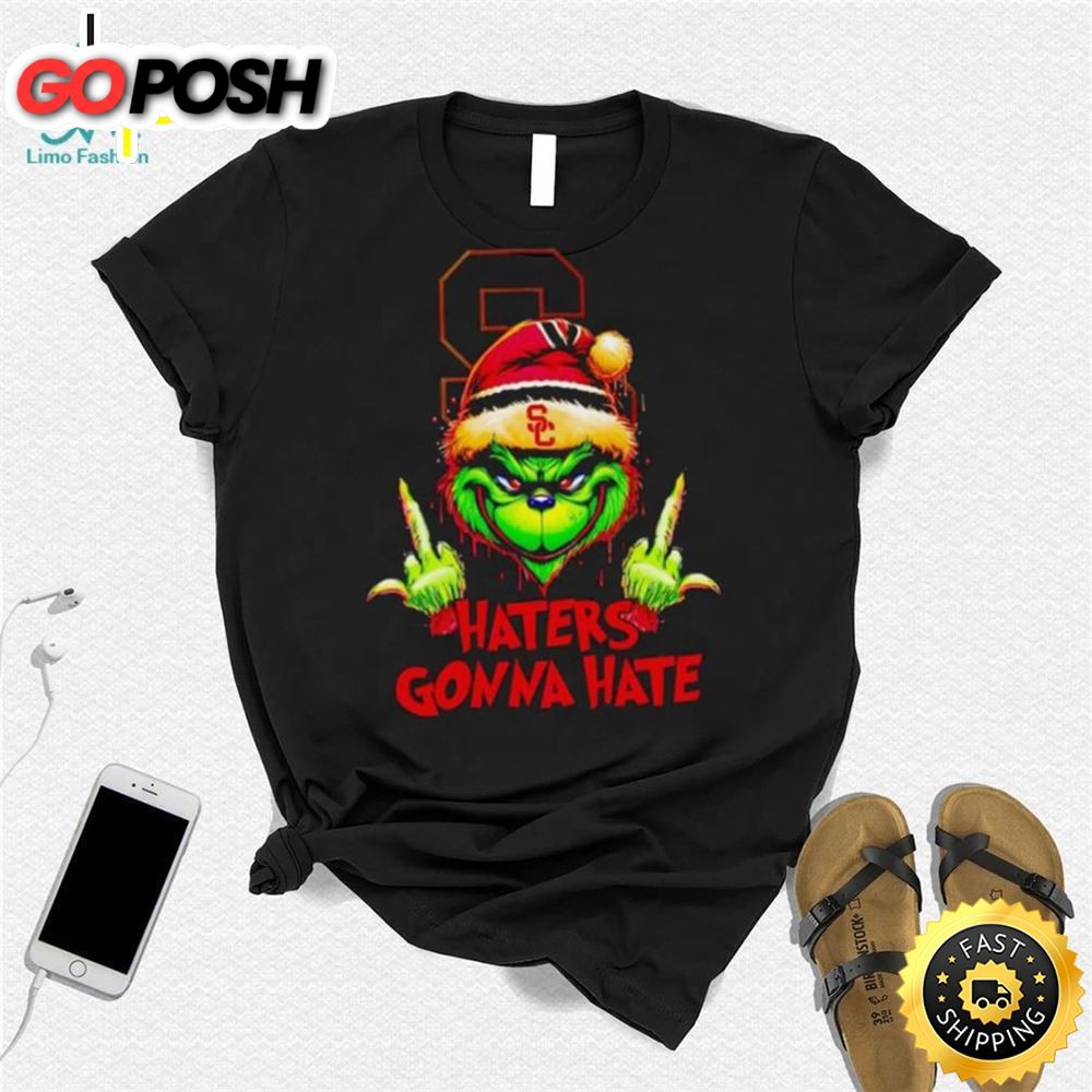 Usc Trojans Grinch Middle Finger Haters Gonna Hate Shirt