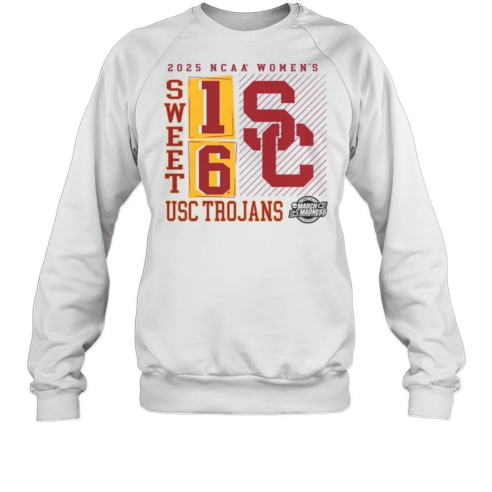 USC Trojans NCAA Womens Basketball Tournament March Madness Sweet 16 Elite 8 No Look Pass 2025 Logo T-shirt