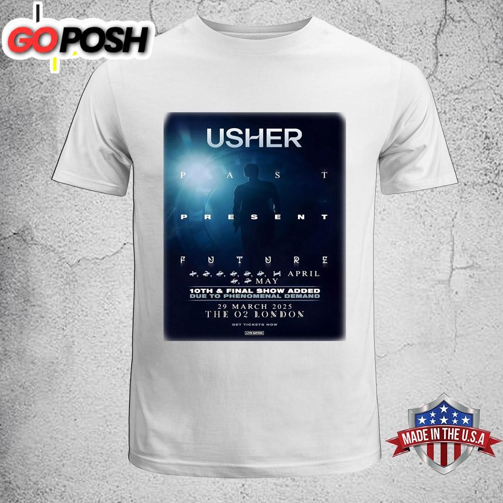 Usher Past Present Future 2025 Uk Tour London Poster Unisex T-Shirt
