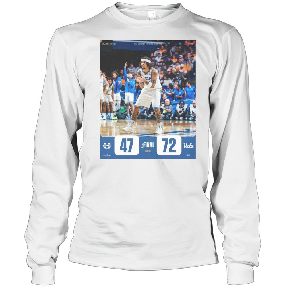utah-state-aggies-vs-ucla-bruins-mens-basketball-final-47-72-ncaa-tournament-fir-722at8di Utah State Aggies Vs UCLA Bruins Mens Basketball Final 47 72 NCAA Tournament First Round T-shirt