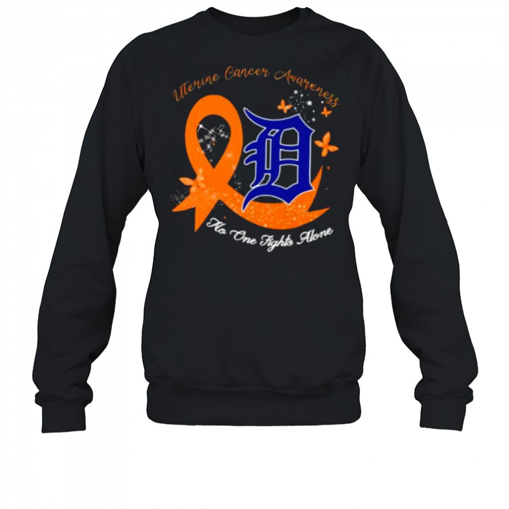 uterine-cancer-awareness-no-one-fights-alone-detroit-tigers-shirt-01hiseir Uterine Cancer Awareness no one fights alone Detroit Tigers shirt
