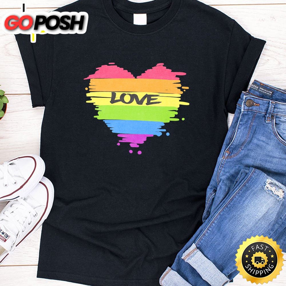 Valentine Love Love Heart Festival LGBT Gay Pride Love You Premium Valentines Day T-shirt