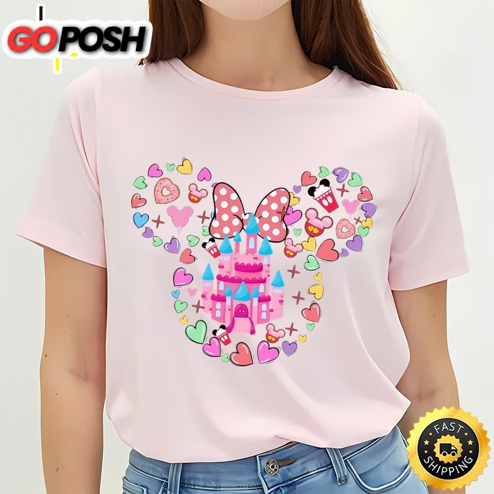 Valentine Mickey Mouse Disney Castle Love Shirt