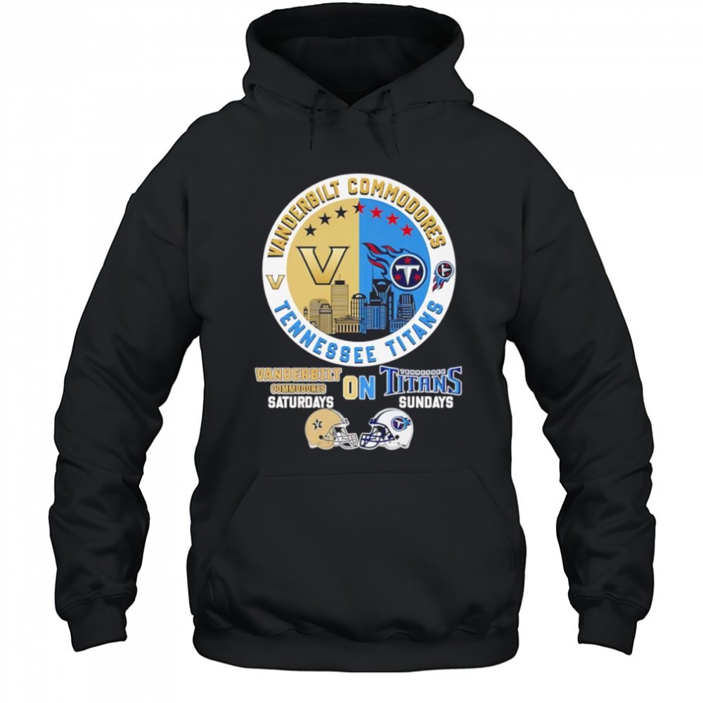 Vanderbilt Commodores on Saturdays Tennessee Titans on Sundays skyline shirt