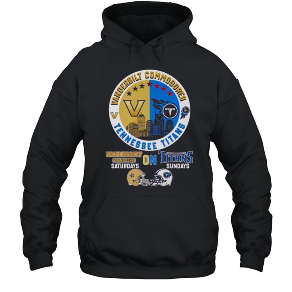 Vanderbilt Commodores On Saturdays Tennessee Titans On Sundays Skyline T-Shirt
