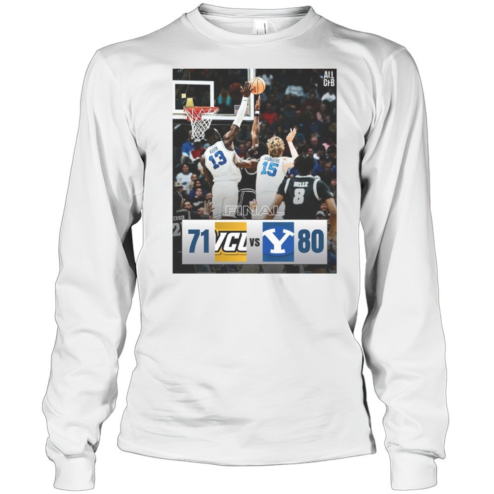 vcu-rams-vs-byu-cougars-final-score-71-80-advancing-to-the-round-of-32-poster-t-wlhg7uzv VCU Rams Vs Byu Cougars Final Score 71 80 Advancing To The Round Of 32 Poster T-shirt