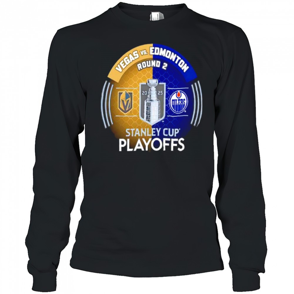 vegas-golden-knights-vs-edmonton-oilers-inglasco-2025-stanley-cup-playoffs-seco-q3sod3hf Vegas Golden Knights vs. Edmonton Oilers Inglasco 2025 Stanley Cup Playoffs Second Round Dueling Match Up Hockey shirt