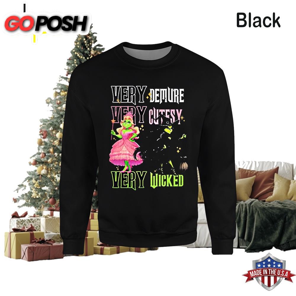 Very Demure Very Cutesy Very Wicked Grinch Christmas T-Shirt