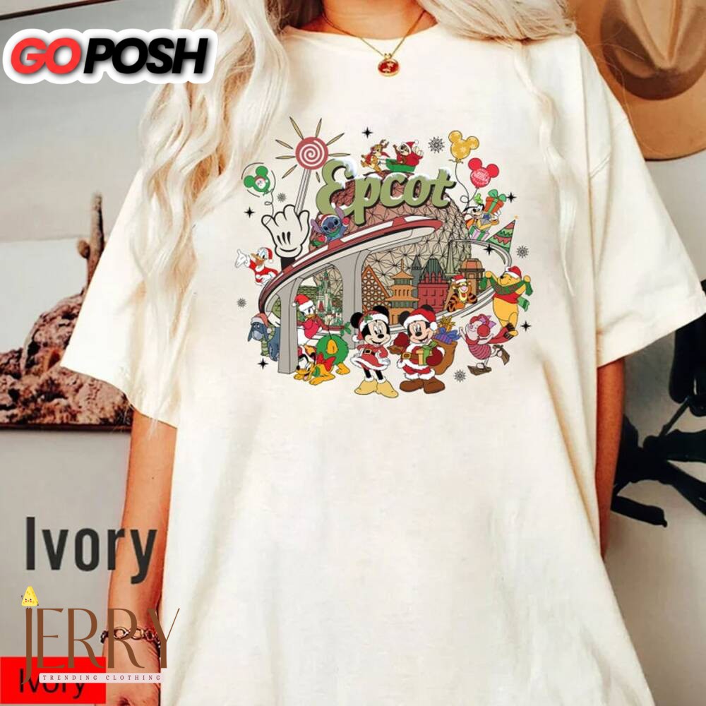 Vintage Disneyland Epcot Christmas Shirt, Mickey And Friends Shirt
