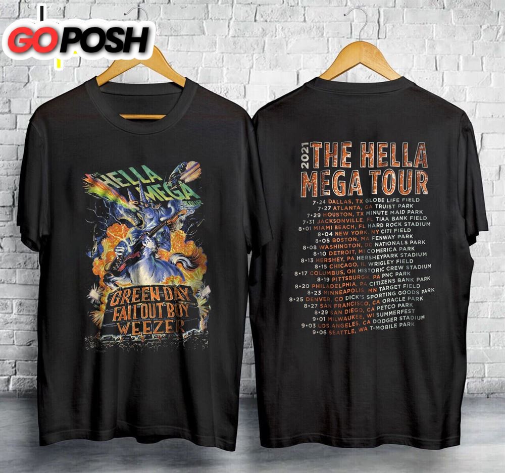 Vintage Green Day Hella Mega Tour Shirt Music Rock Band Men Gift Tee