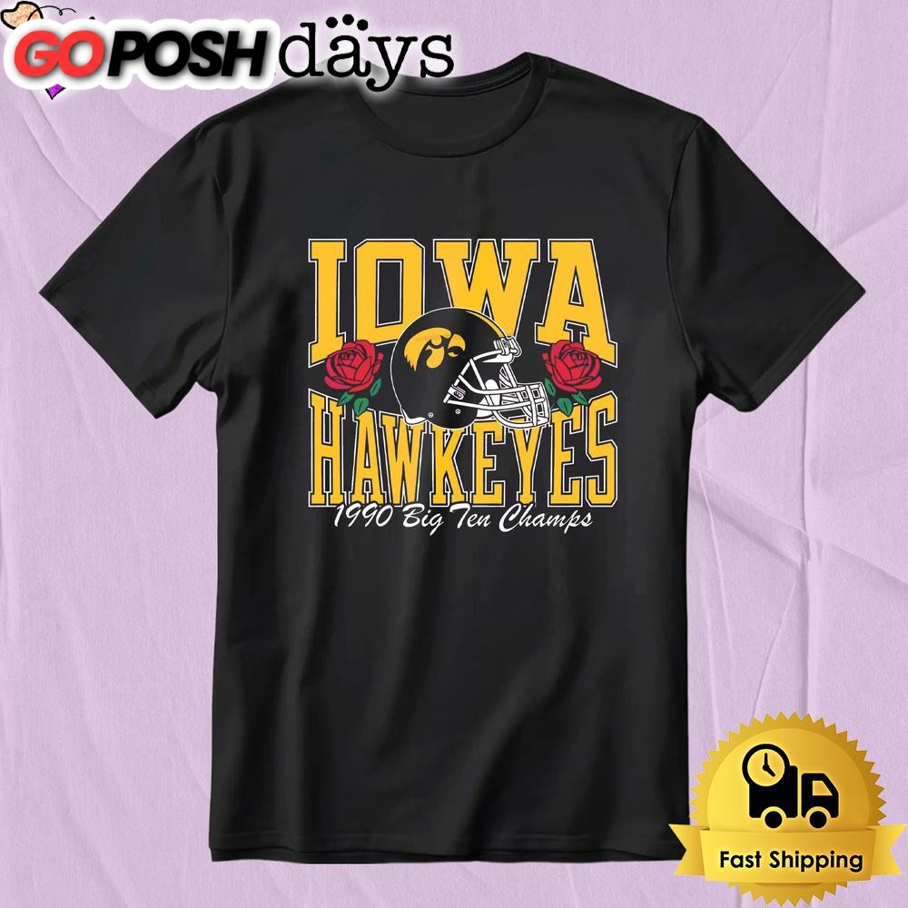 Vintage Iowa 1990 Big Ten Logo Football Helmet T-Shirt