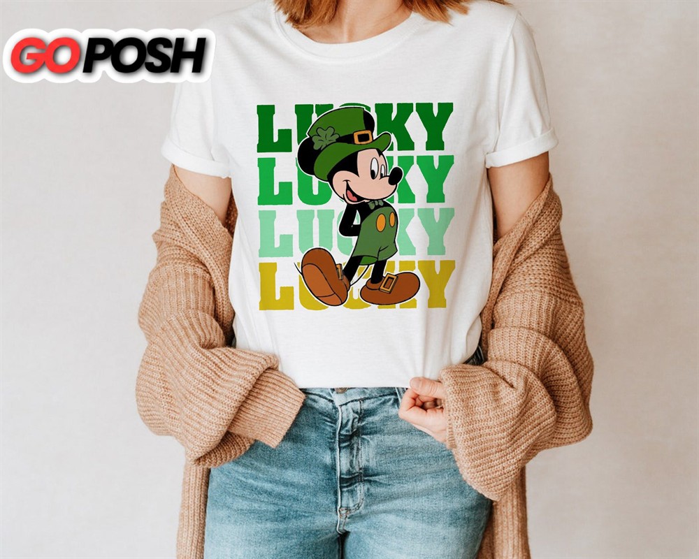 Vintage Lucky Day Mickey St Patricks Family Matching Shirt