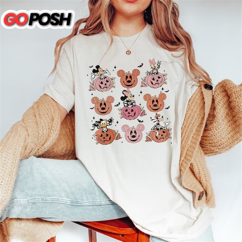 Vintage Mickey and Friends Disney Halloween Pumpkin Shirt