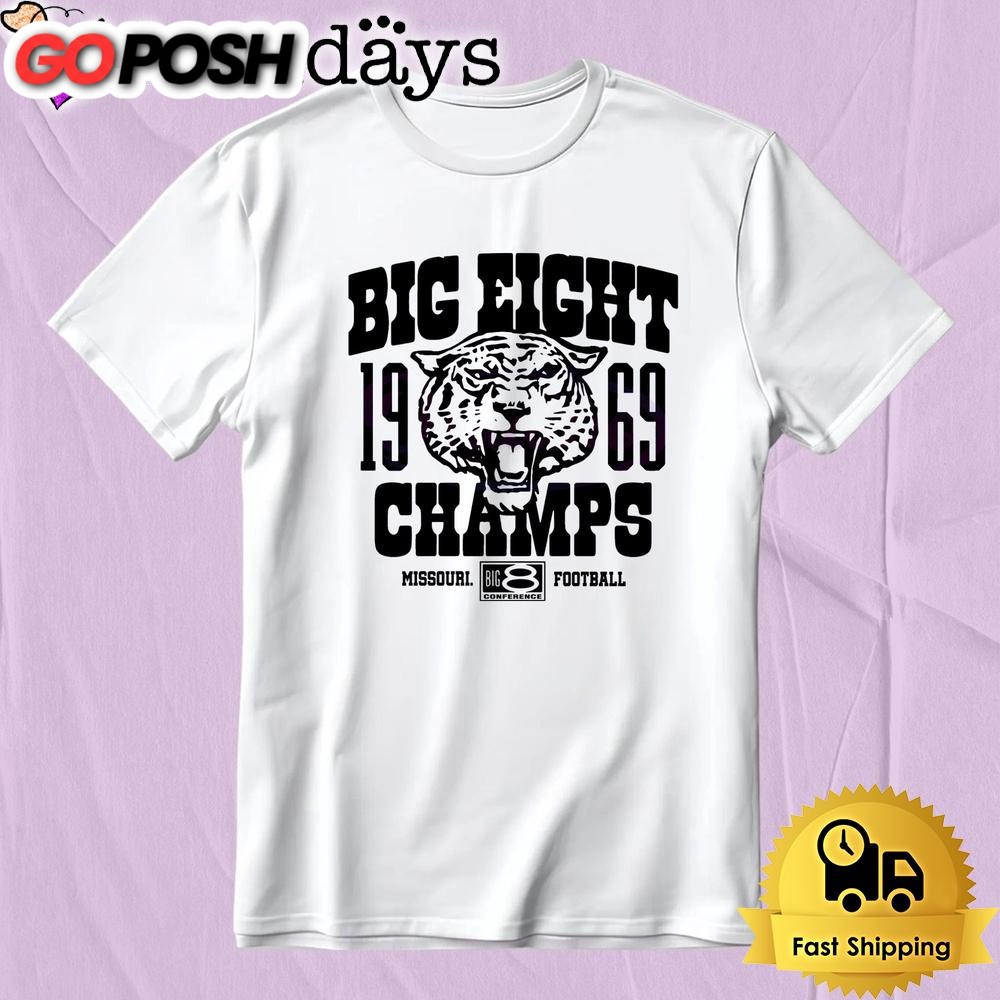 Vintage Missouri Football 1969 Big Eight Champs T-Shirt