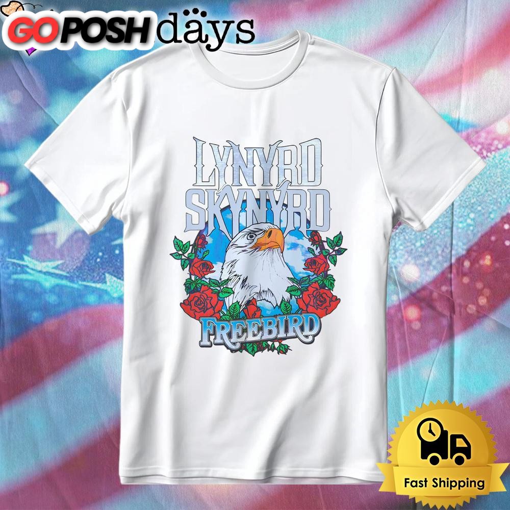 Vintage Rock Lynyrd Skynyrd Freebird Eagle Roses T-Shirt