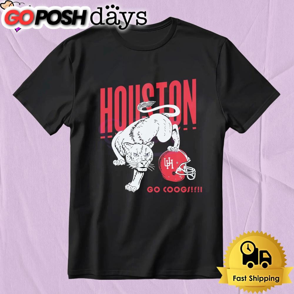 Vintage Throwback Houston Cougars Football Helmet Go Coogs T-Shirt