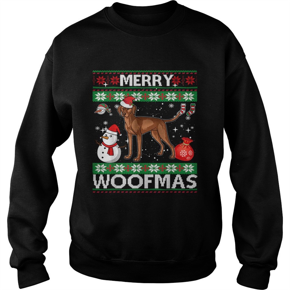 Vizsla Dog Merry Woofmas Christmas Costume TShirt