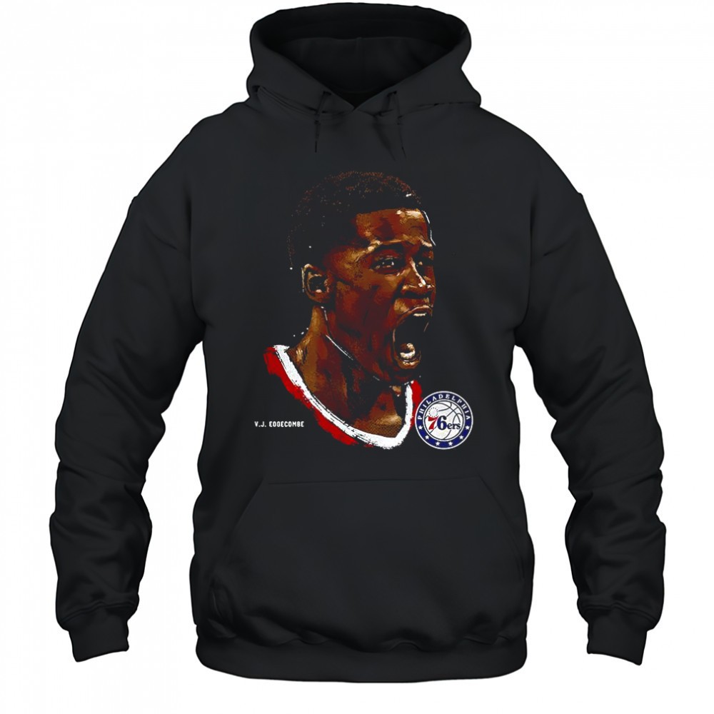 VJ Edgecombe Philadelphia 76ers NBA number 77 portrait shirt