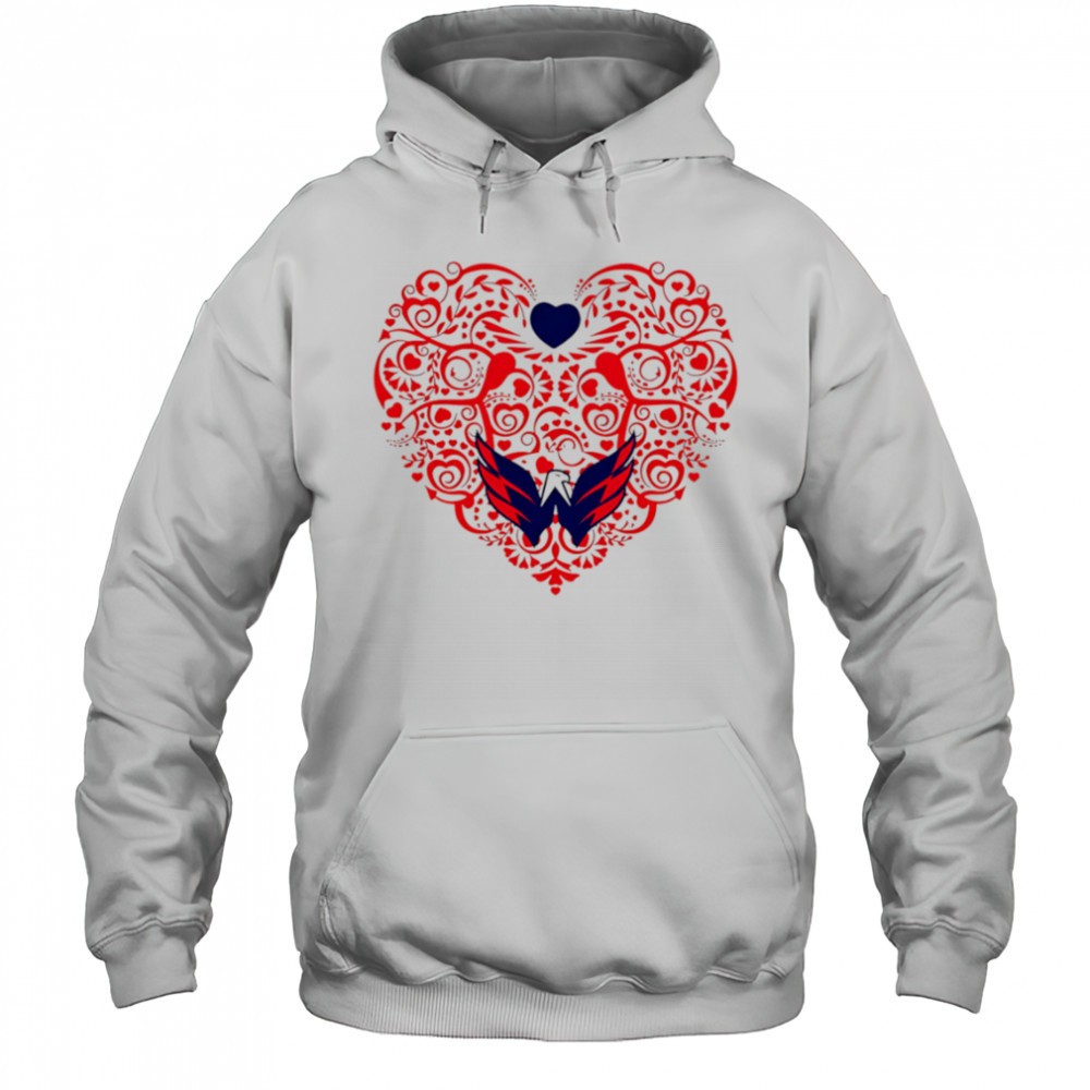 Washington Capitals Floral Pattern Heart logo shirt