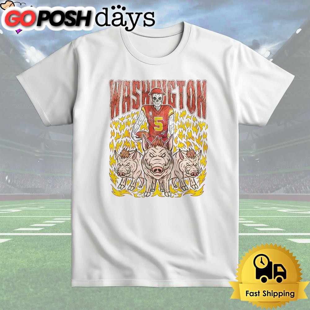 Washington Commanders Skeleton Football T Shirt