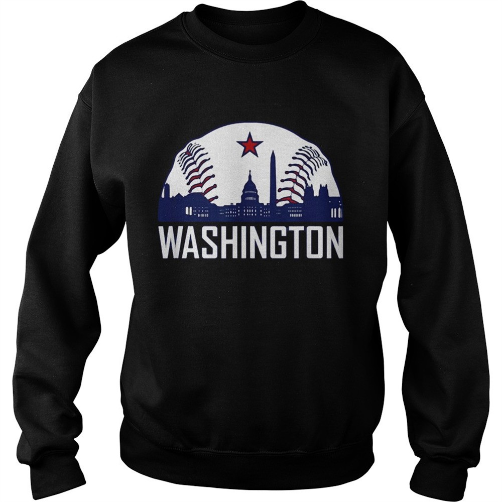 Washington DC Baseball Hometown Skyline National Vintage T Shirt