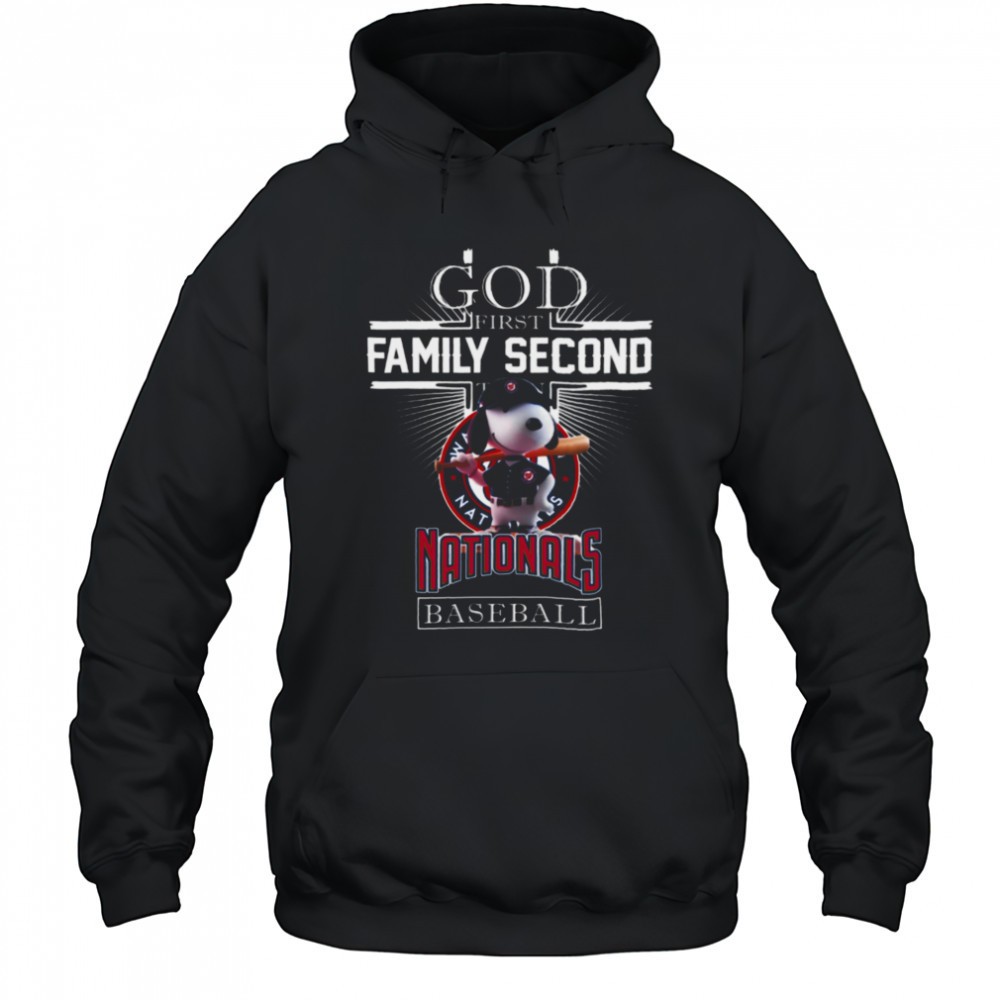 Washington Nationals Shop Snoopy God First Family Second Then Washington Nationals Baseball T Shirt