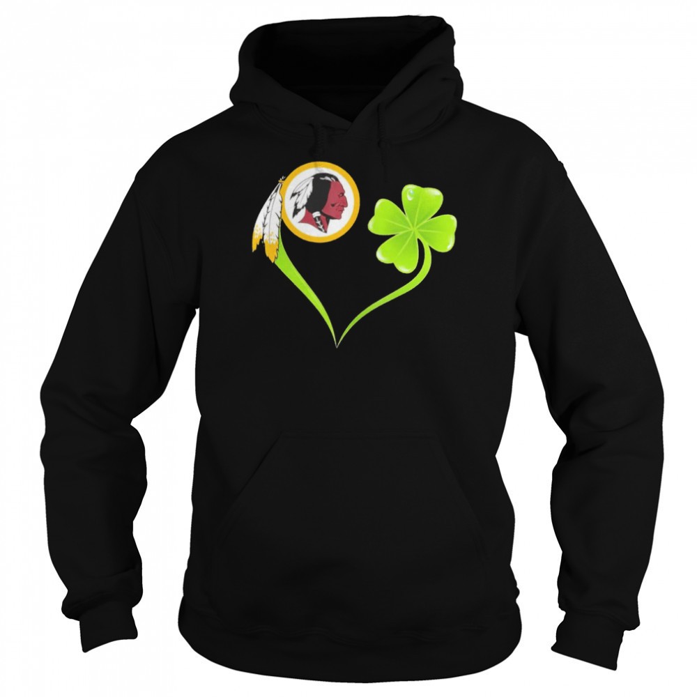 Washington Redskins shamrock heart St Patricks day shirt