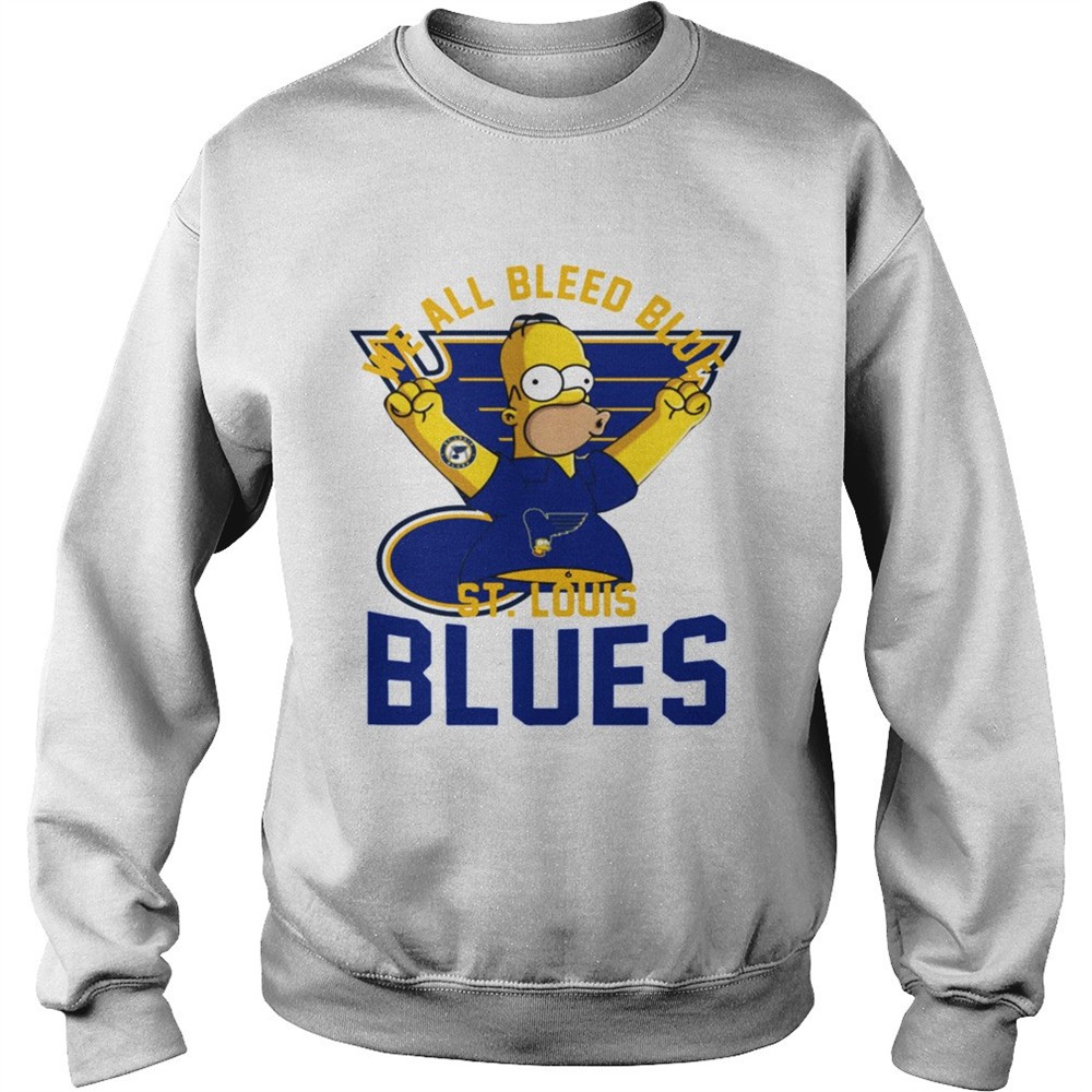 We All Bleed Blue Homer Simpson St Louis Blues 2019 Stanley shirt
