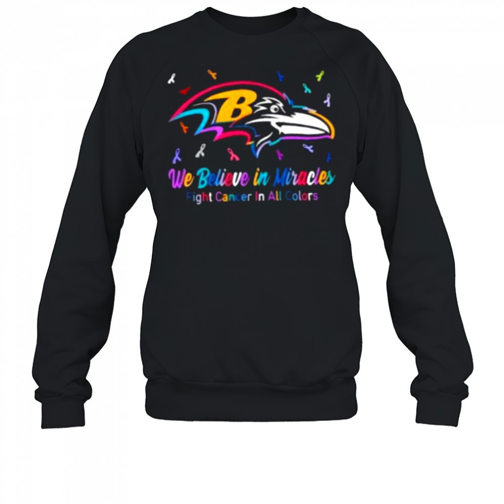 we-believe-in-miracles-fight-cancer-in-all-colors-baltimore-ravens-football-shir-p8qdkr8r We believe in miracles fight cancer in all colors Baltimore Ravens football shirt
