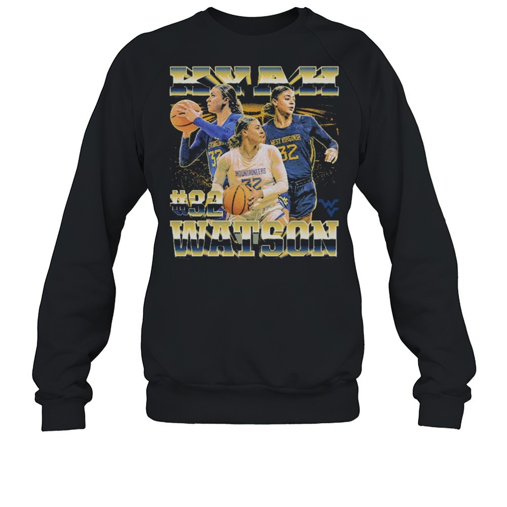 West Virginia Mountaineers NCAA Womens Basketball 32 Kyah Watson Graphic T-shirt