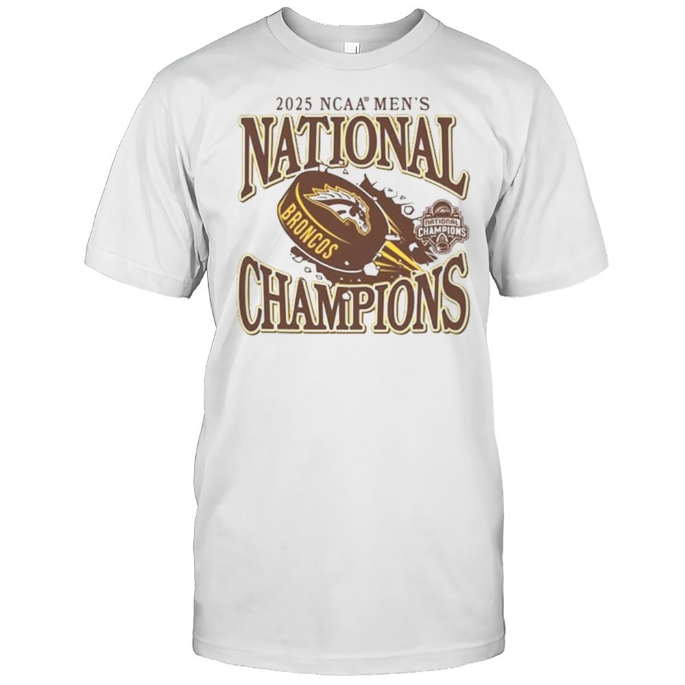 western-michigan-broncos-2025-national-mens-hockey-champions-win-boston-universi-22oupa2i Western Michigan Broncos 2025 National Mens Hockey Champions Win Boston University Terriers Logo T-shirt