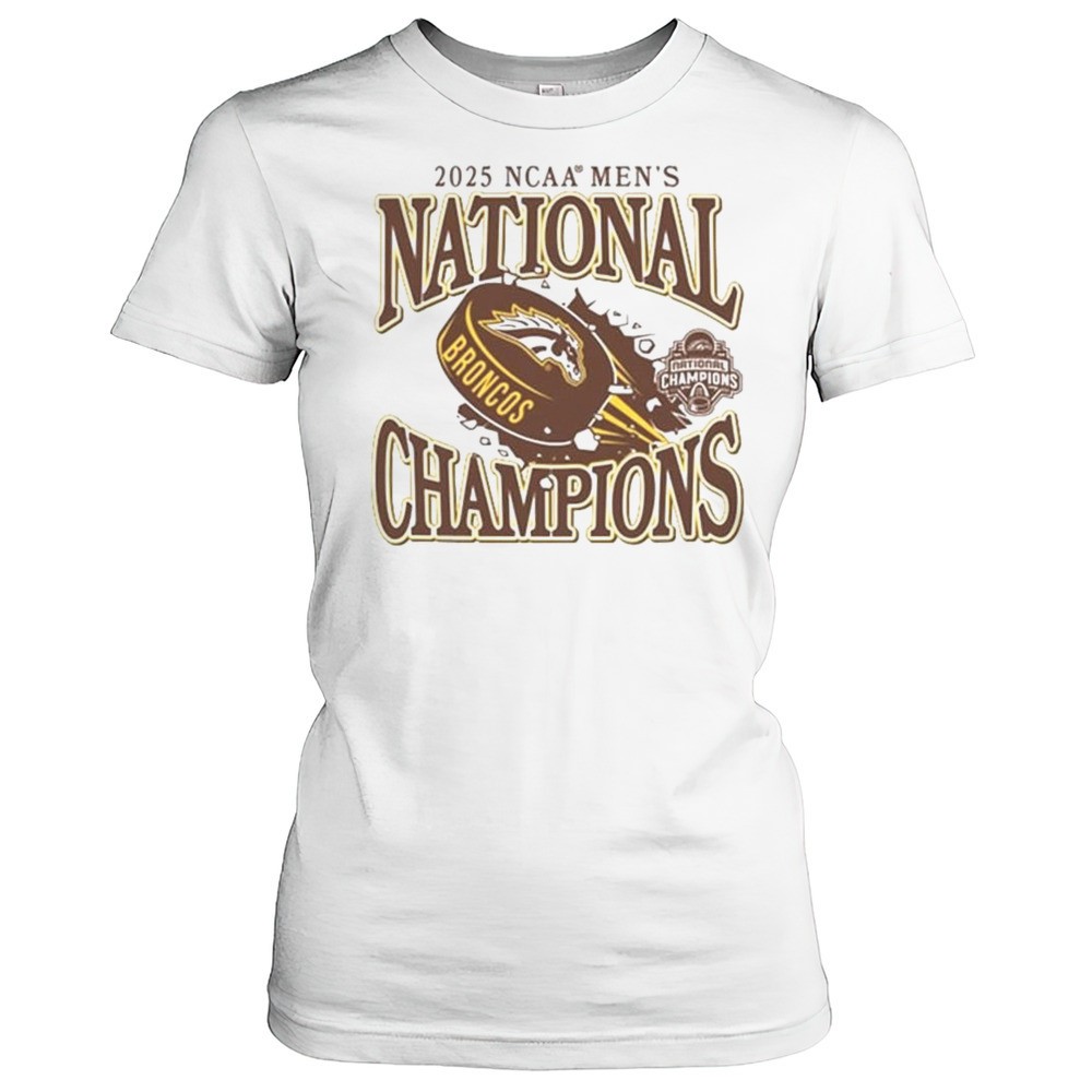 western-michigan-broncos-2025-national-mens-hockey-champions-win-boston-universi-22oupa2i Western Michigan Broncos 2025 National Mens Hockey Champions Win Boston University Terriers Logo T-shirt