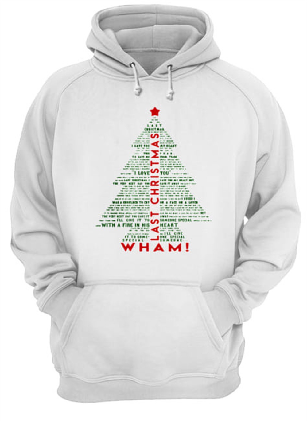 Wham Last Christmas Lyric Christmas Tree Typography Shirt