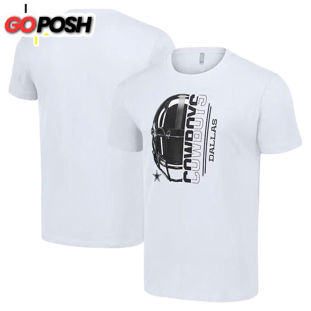 White Dallas Cowboys Starter Half Helmet Logo Shirt