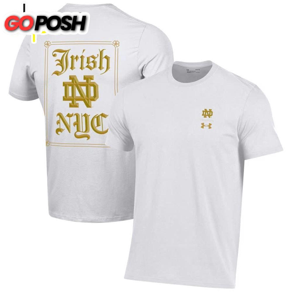 White Notre Dame Fighting Irish 2024 Shamrock Series Logo Performance Shirt