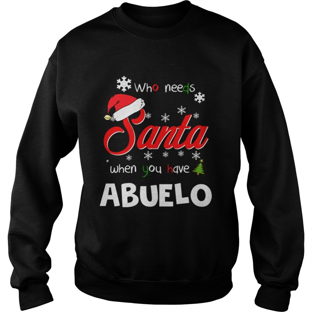 Who Needs Santa When You Have Abuelo Christmas Funny Party shirt