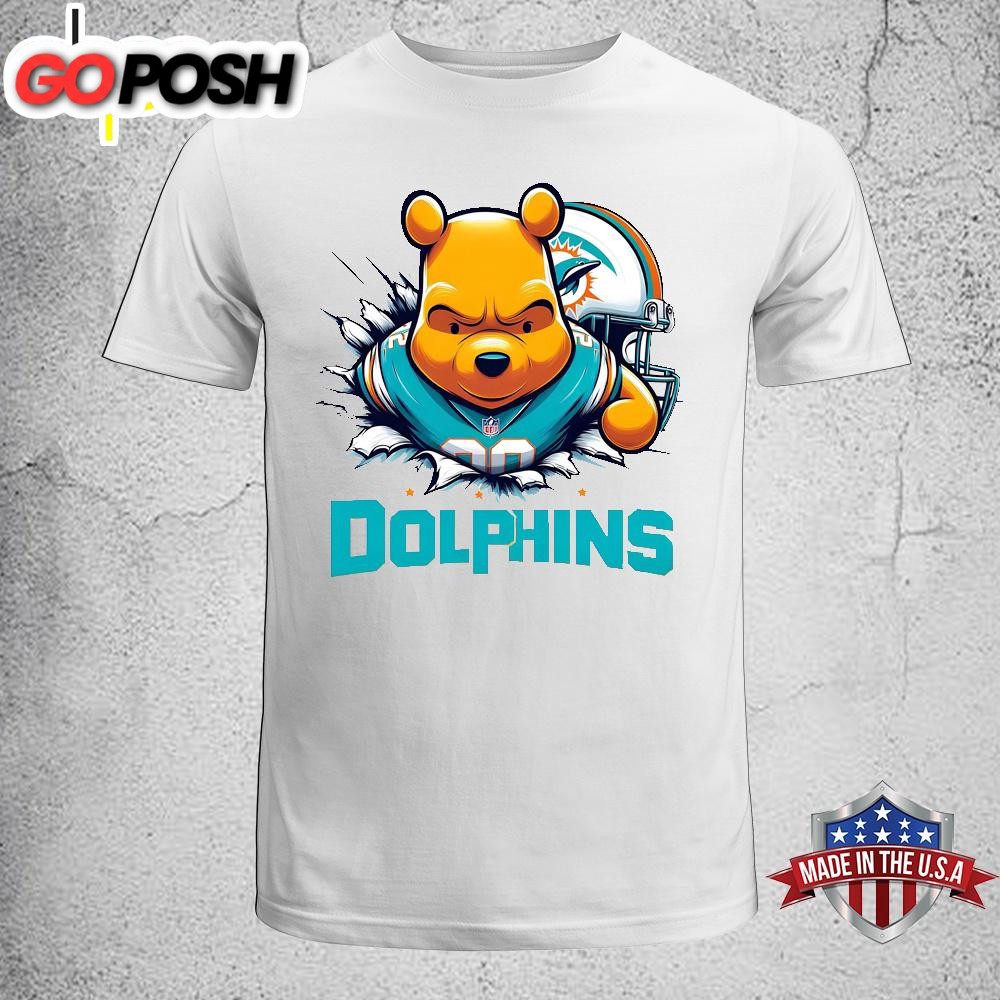 Winnie The Pooh Dolphins NFL Unisex T-Shirt