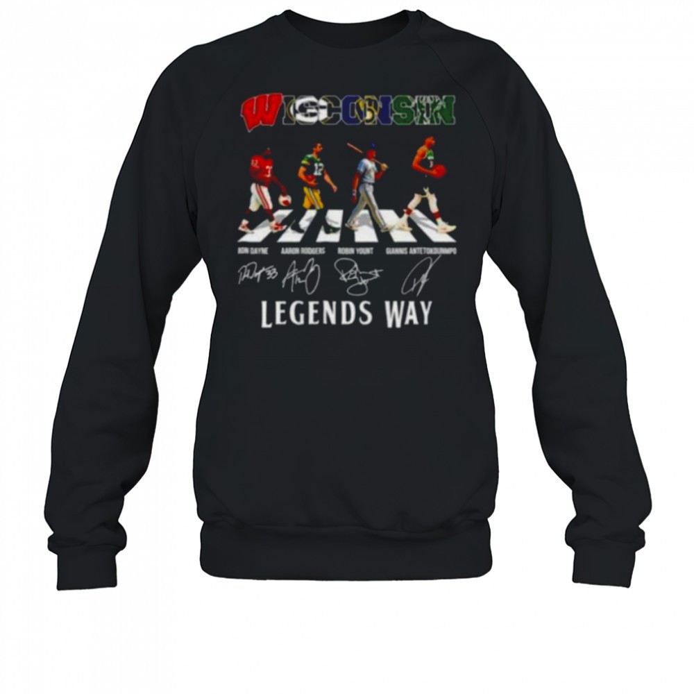 wisconsin-ron-dayne-aaron-rodgers-robin-yount-giannis-antetokounmpo-legends-way-fr0sgizw Wisconsin Ron Dayne Aaron Rodgers Robin Yount Giannis Antetokounmpo legends way abbey road signatures shirt
