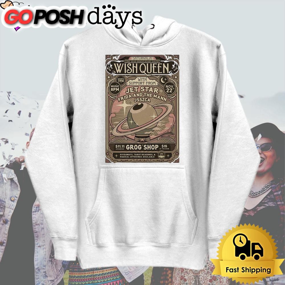 wish-queen-tour-nov-22-2024-grog-in-cleveland-oh-t-shirt-tvdr3cma Wish Queen Tour Nov 22 2024 Grog In Cleveland OH T Shirt